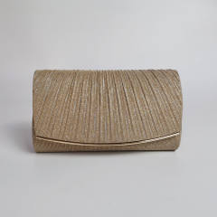 Fashion Pleated Clutch Bag Iron Edge Evening Bag Wedding Dress Simple Crossbody Bag
