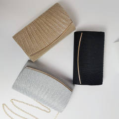 Fashion Pleated Clutch Bag Iron Edge Evening Bag Wedding Dress Simple Crossbody Bag