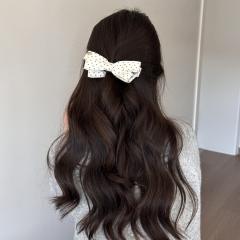 Korean-style versatile ponytail hair clip for women polka dots bow banana hair clips