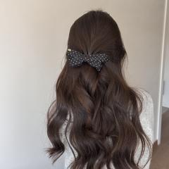 Korean-style versatile ponytail hair clip for women polka dots bow banana hair clips