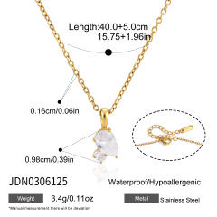 Elegant stainless steel necklace light luxury zircon pendant collarbone chain necklace