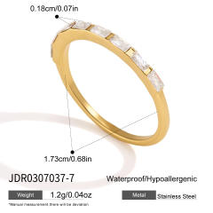 Delicate diamond three piece stainless steel rings stackable rings