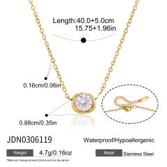 Elegant stainless steel necklace light luxury zircon pendant collarbone chain necklace