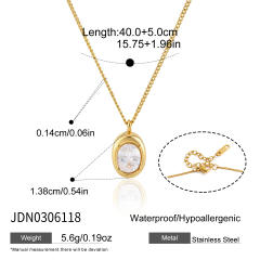 18k gold electroplated non-fading stainless steel necklace stackable jewelry diamond necklace