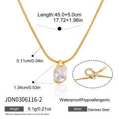 Elegant stainless steel necklace light luxury zircon pendant collarbone chain necklace