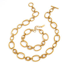 Personality mix rhinestone chain necklace bracelet for women stainless steel necklace bracelet