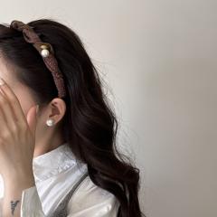 Korean-style retro polka dot gentle toothed headband for women zig zag headband