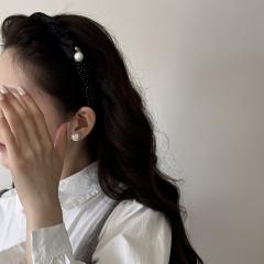 Korean-style retro polka dot gentle toothed headband for women zig zag headband