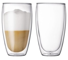 Double wall glass cups