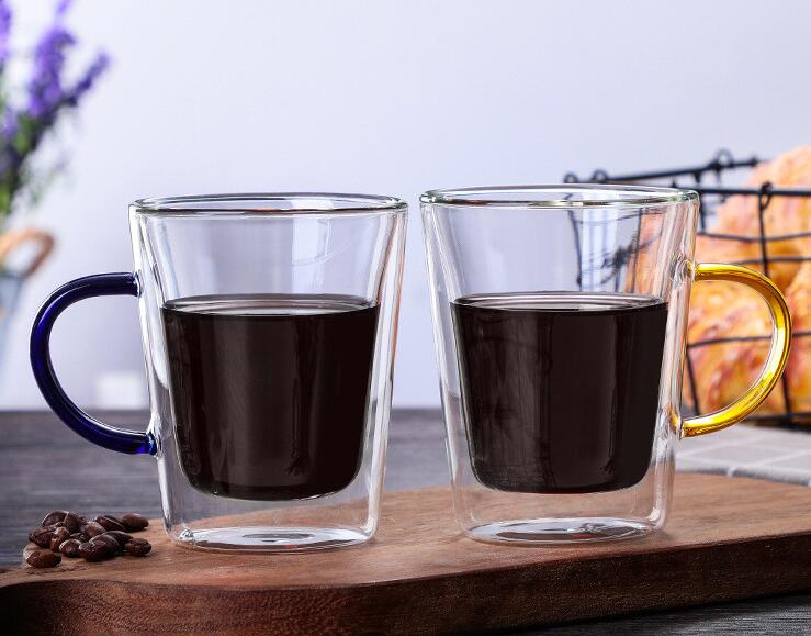 Double wall glass cups