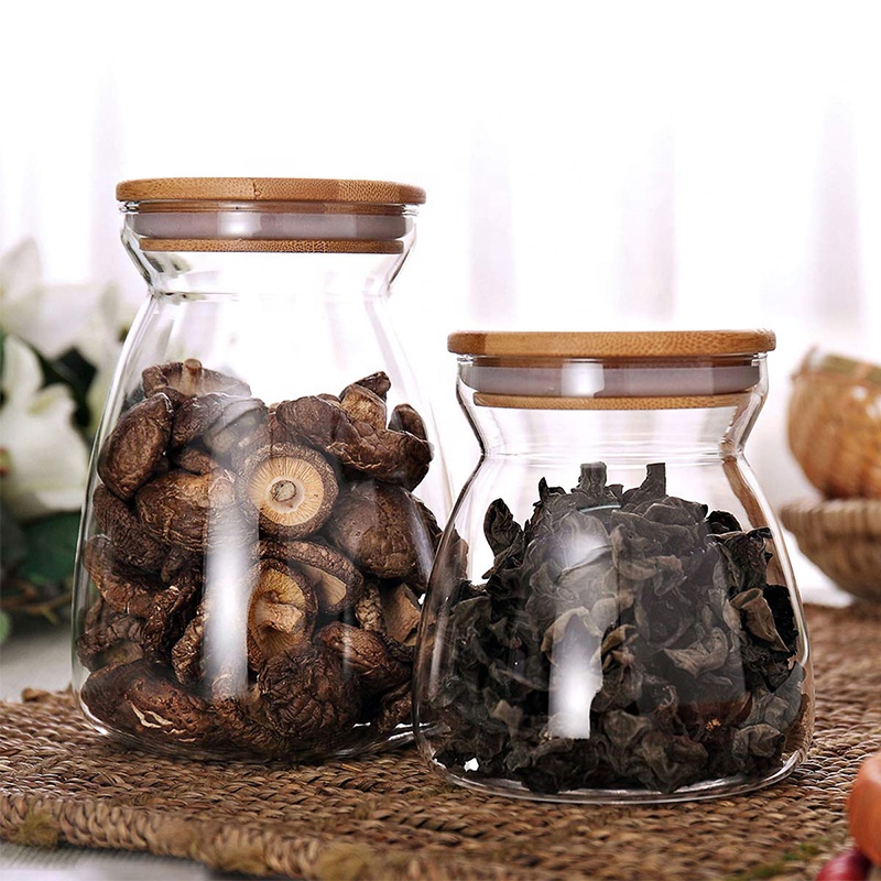 Special shape Food Storage Jars with bamboo lid