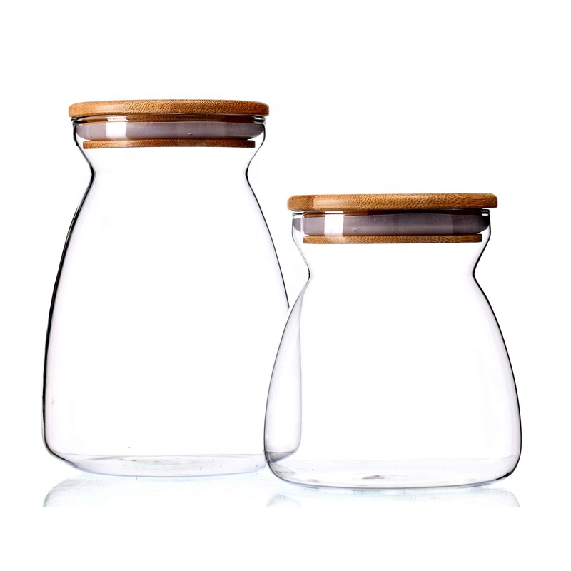 Special shape Food Storage Jars with bamboo lid
