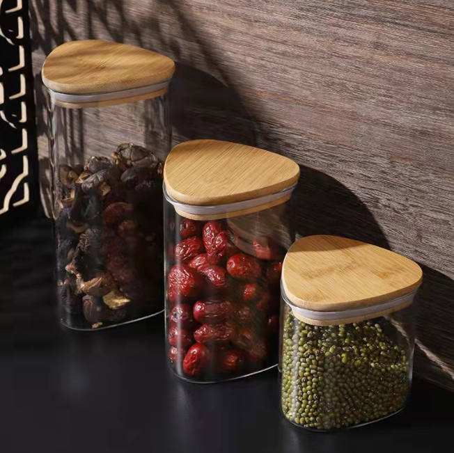 Special shape Food Storage Jars with bamboo lid