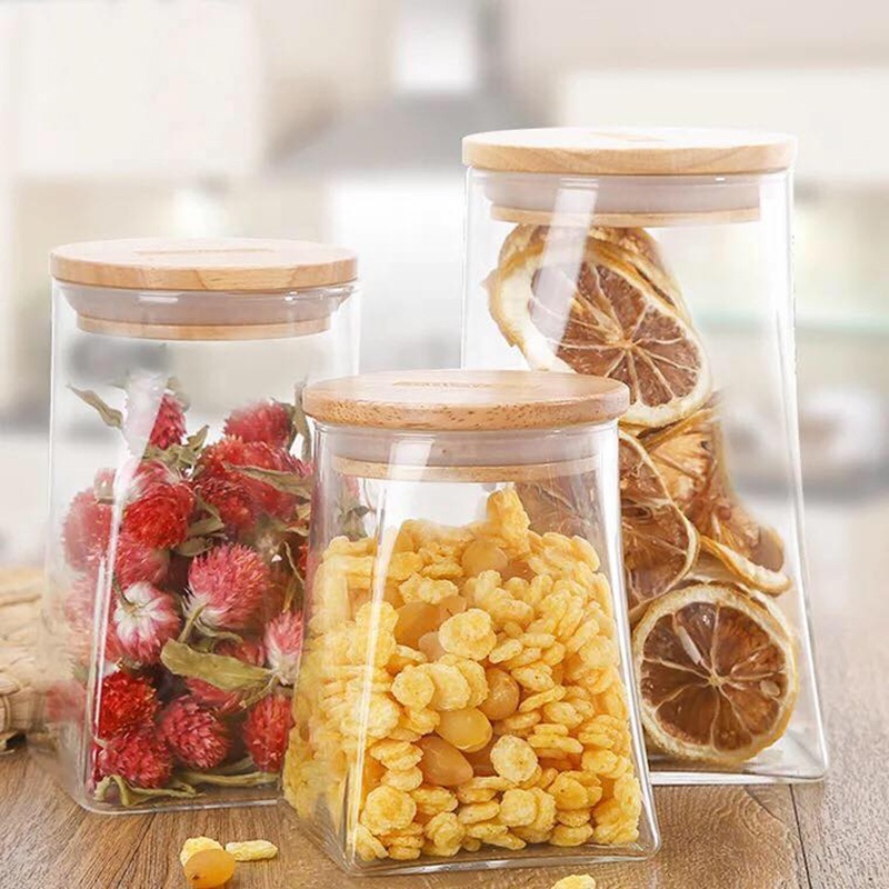 Special shape Food Storage Jars with bamboo lid