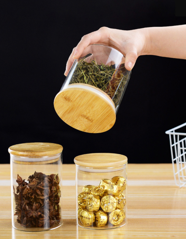 Special shape Food Storage Jars with bamboo lid