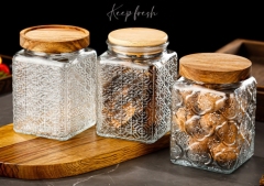 machine made squre shape glass jars