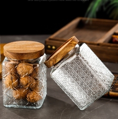 machine made squre shape glass jars