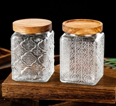 machine made squre shape glass jars