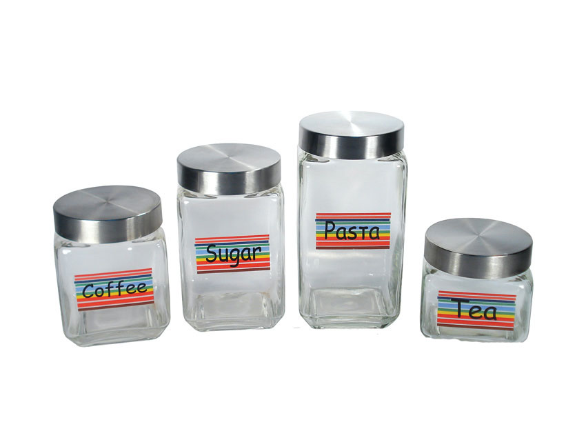 glass candy jars with the stainless lid