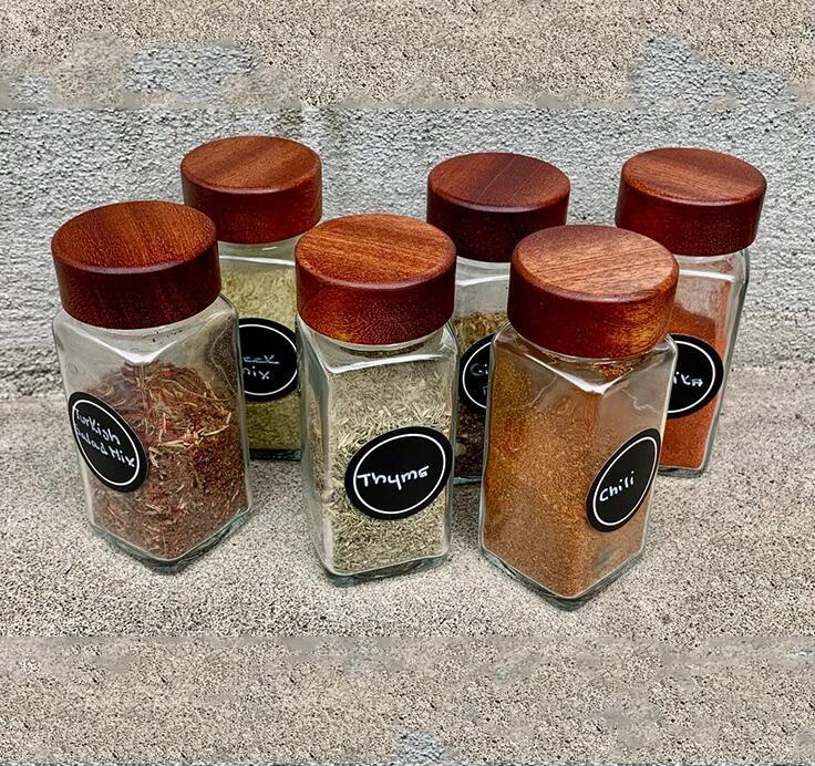 glass spice bottles