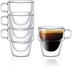 double layer glass coffee mugs