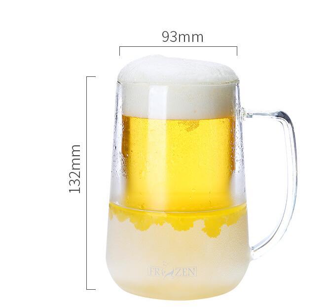 Frozen Liquid Freezable Double Wall Beer Mug Glass