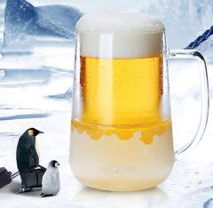 Frozen Liquid Freezable Double Wall Beer Mug Glass