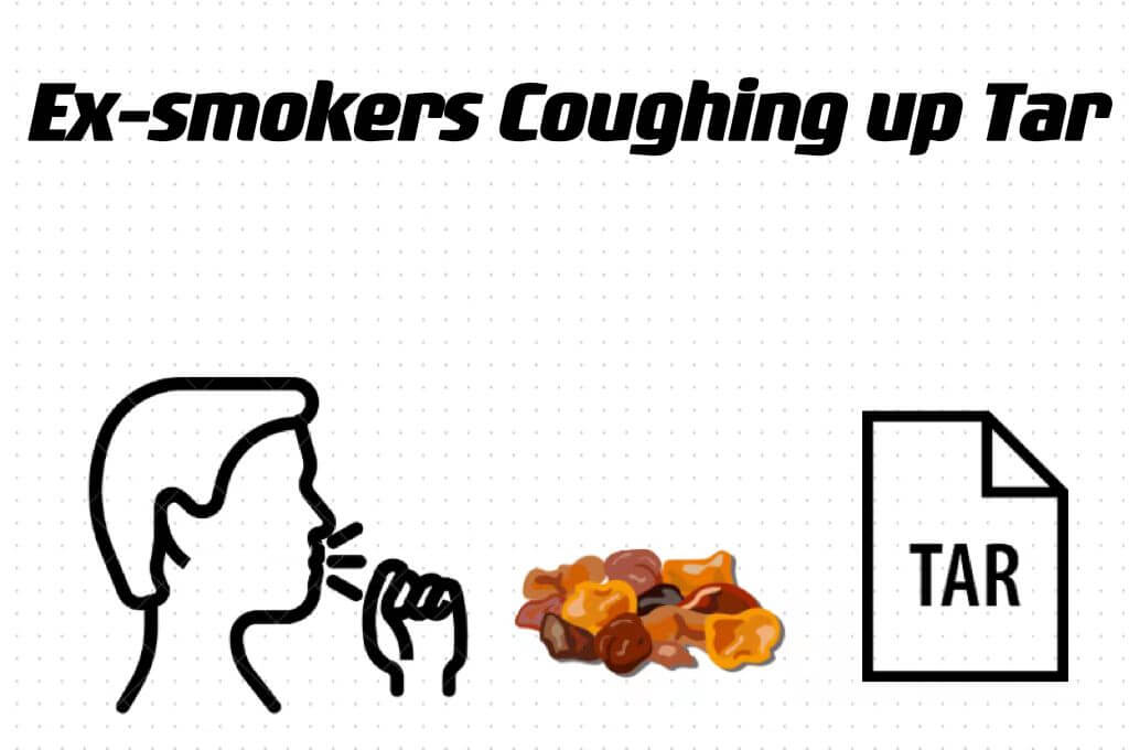 A man is a ex smoker and he coughed up tar 