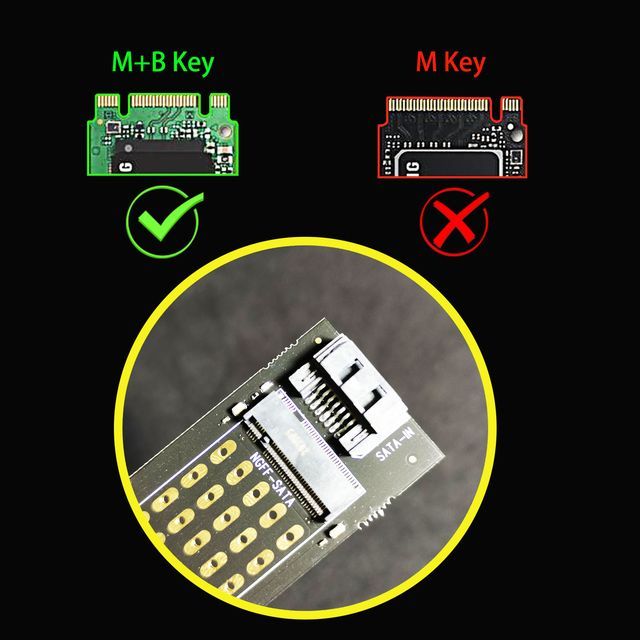 M.2 SATA Adapter for M.2 NGFF SATA SSD to SATA I/II/III, SATA Cable and M.2 Screws Included