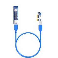 PCIe Extension Cable (23 inch/60cm Length 1X to 1X) to extend GPU covered PCIe X1 Lane for WiFi Adapter or Sound Card Vertical Installation