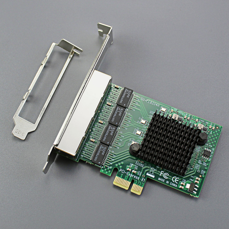 Quad Port 10/100/1000Mbps Gigabit PCI-E NIC Network Card for PC, RTL8111H Chip, PCI-Express X1, RJ45 LAN Port