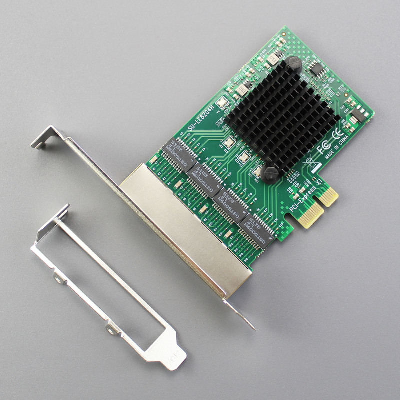 Quad Port 10/100/1000Mbps Gigabit PCI-E NIC Network Card for PC, RTL8111H Chip, PCI-Express X1, RJ45 LAN Port