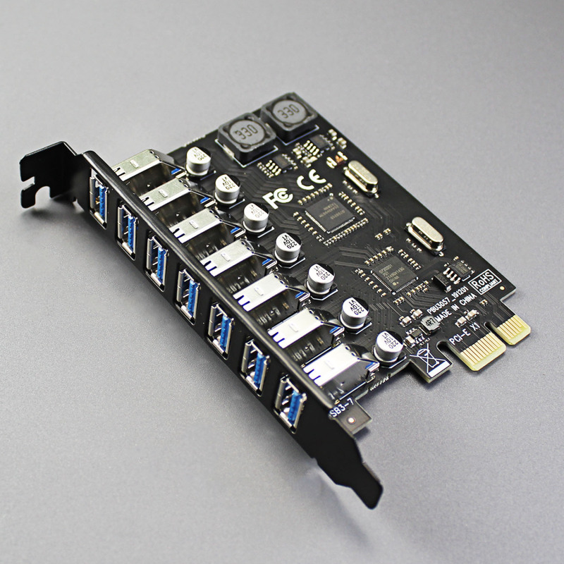 7 Port USB 3.0 Type-A PCI-Express Adapter Card