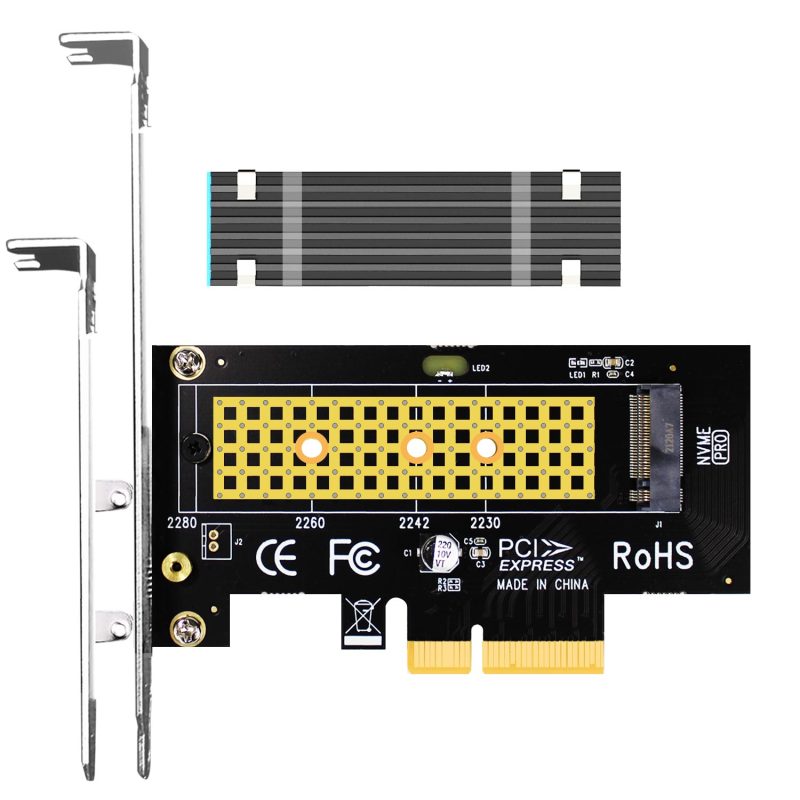 M.2 PCIe X4 Adapter with M.2 Heatsink for M.2 PCIe 4.0/3.0 SSD