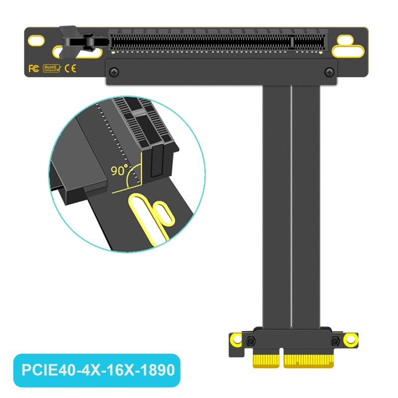 PCIe 4.0 4X to 16X Riser Cable