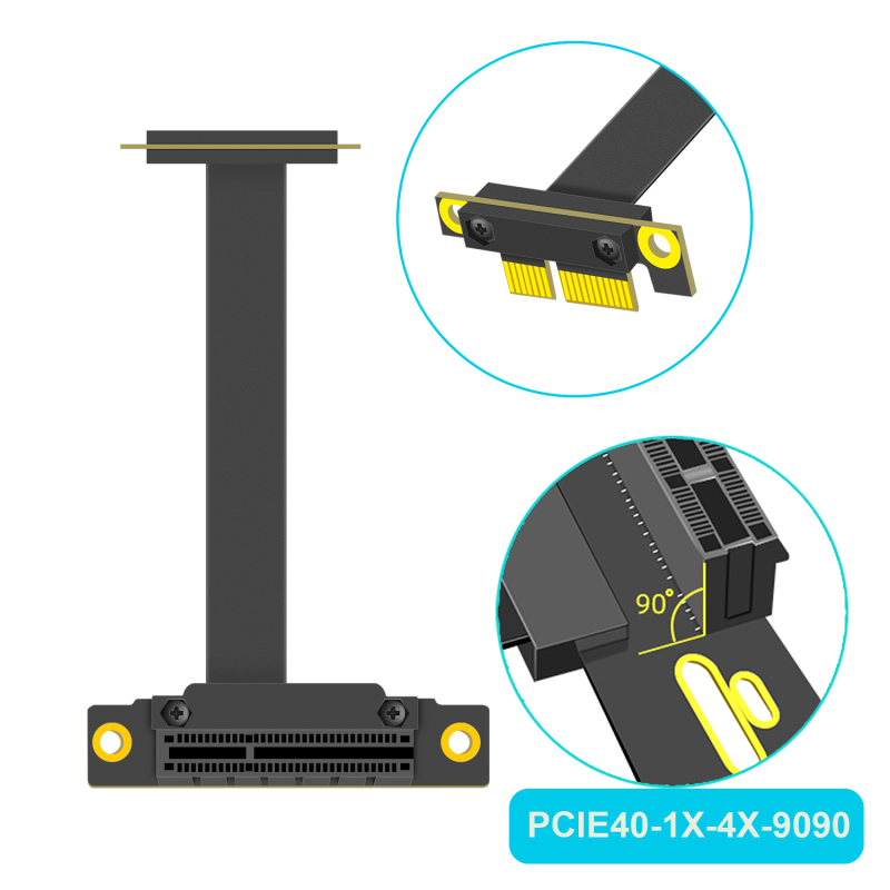 PCIe 4.0 1X to 4X Riser Cable