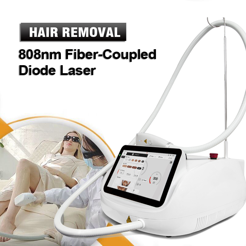 Portable 808nm Fiber-Coupled diode laser hair removal machine