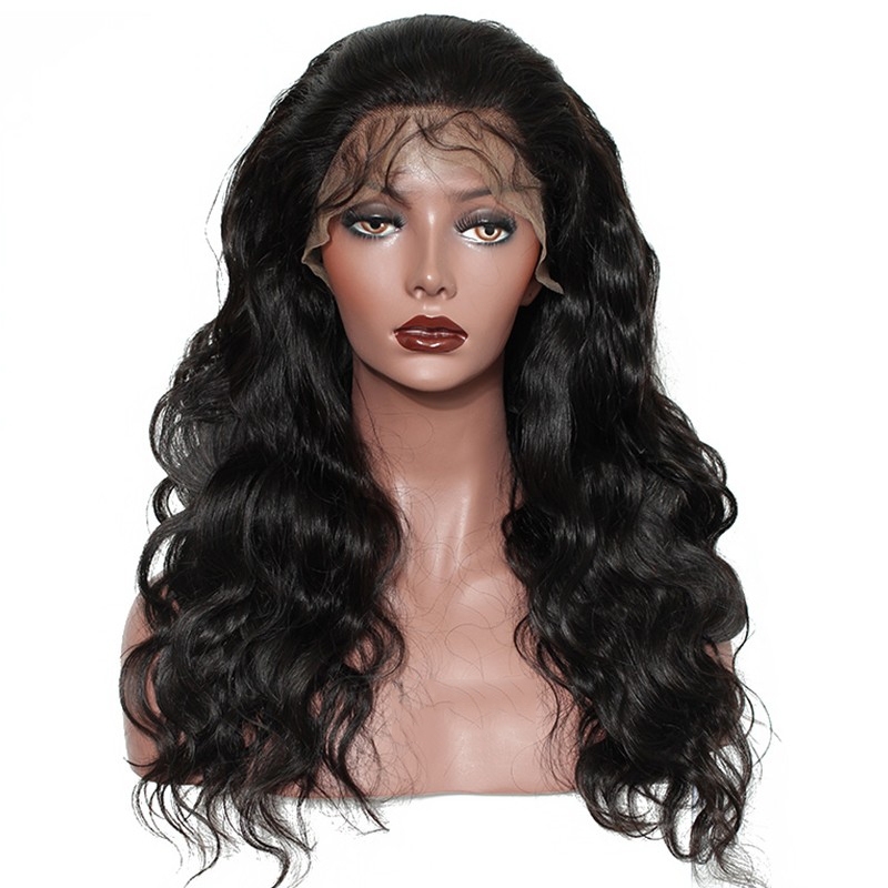 Indian Remy Lace Front Wigs 250% Density Body Wave Human Hair Natual Color Hair Lace Front Wigs With Baby Hair