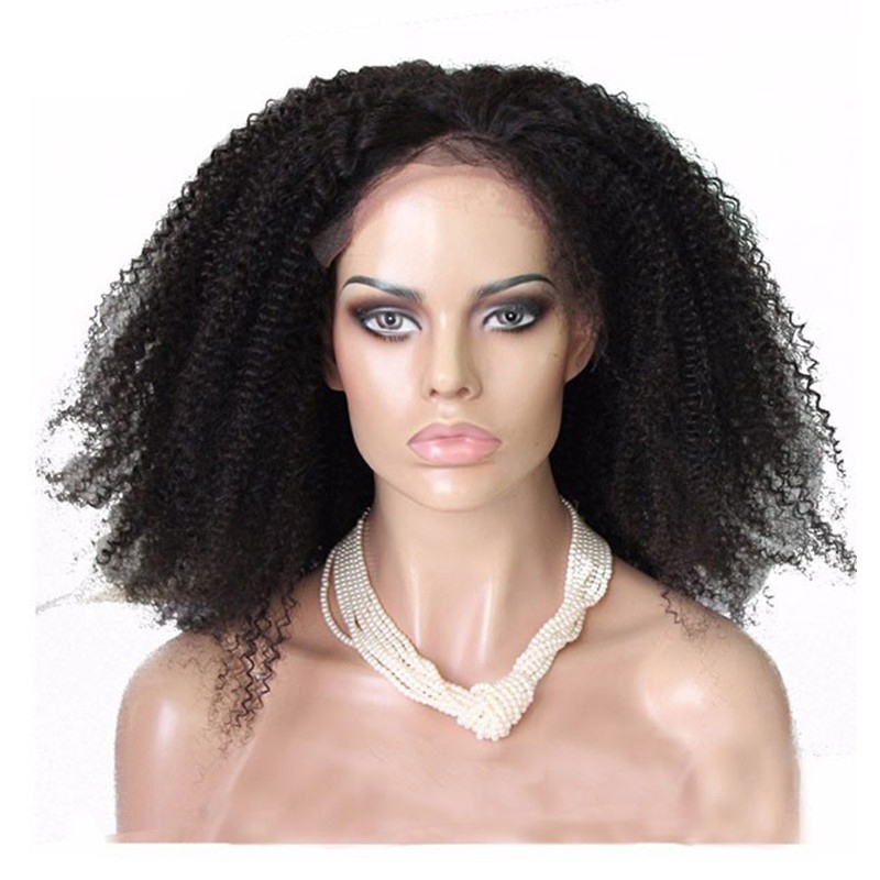 Lace Front Wigs Human Hair Afro Kinky Curly 250% Density Wig With Baby Hair Bleached Knots Natural Africa Style Brazilian Natural Color Hair