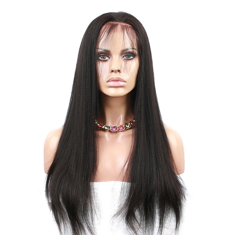 Glueless Silk Top Full Lace Wigs Affordable Human Natural Black Light Yaki Brazilian Remy Hair Silk Base Human Hair Wigs