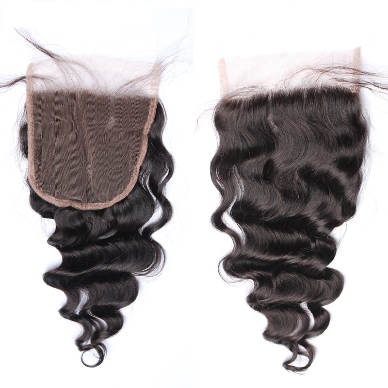 Transparent HD Swiss Thinner lace 5x5 Lace Closure With Baby Hair Loose Wave Brazilian Remy Hair Human Hair Bleached Knots Closure