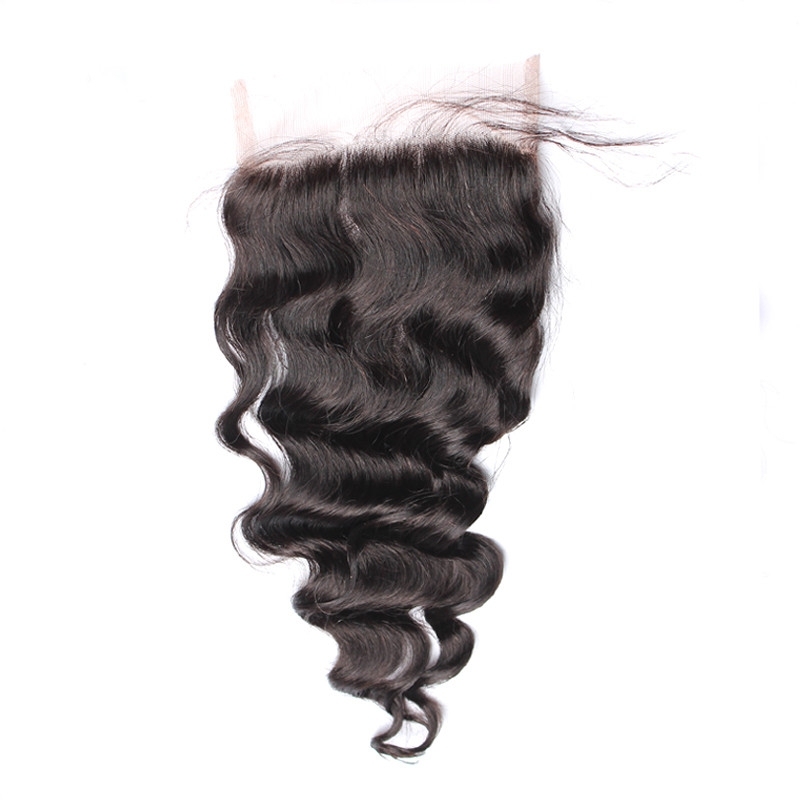 Transparent HD Swiss Thinner lace 5x5 Lace Closure With Baby Hair Loose Wave Brazilian Remy Hair Human Hair Bleached Knots Closure