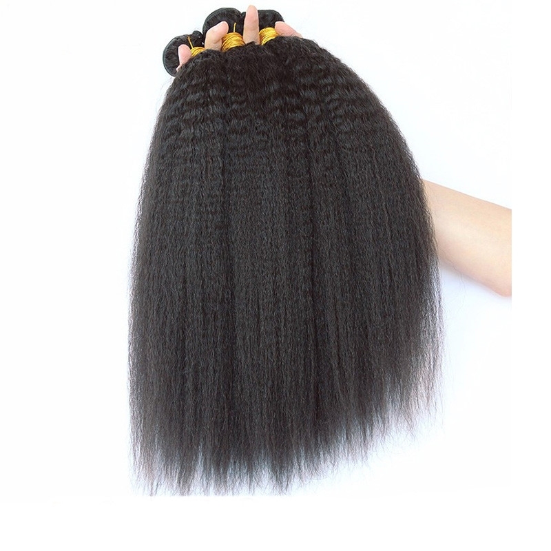 Kinky Straight Brazilian Remy Hair Honey Products Human Hair Weave Bundles Natural Color Coarse Yaki Hair Weaving