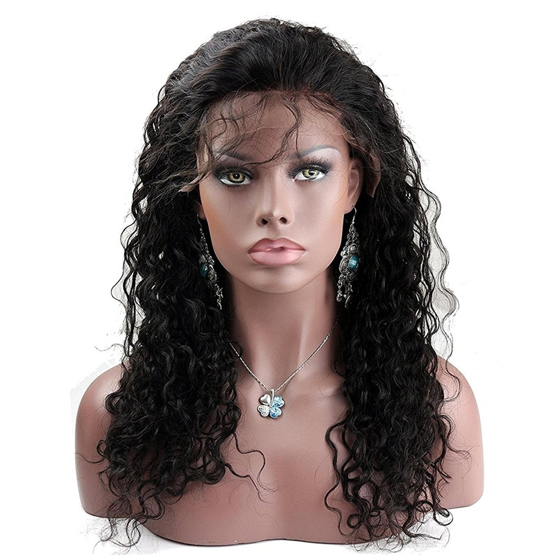 360 Lace Front Wig Brazilian Human Hair 360 Full Lace Frontal Wigs Water Wave Free Part with Baby Hair Natural Color for Black Women