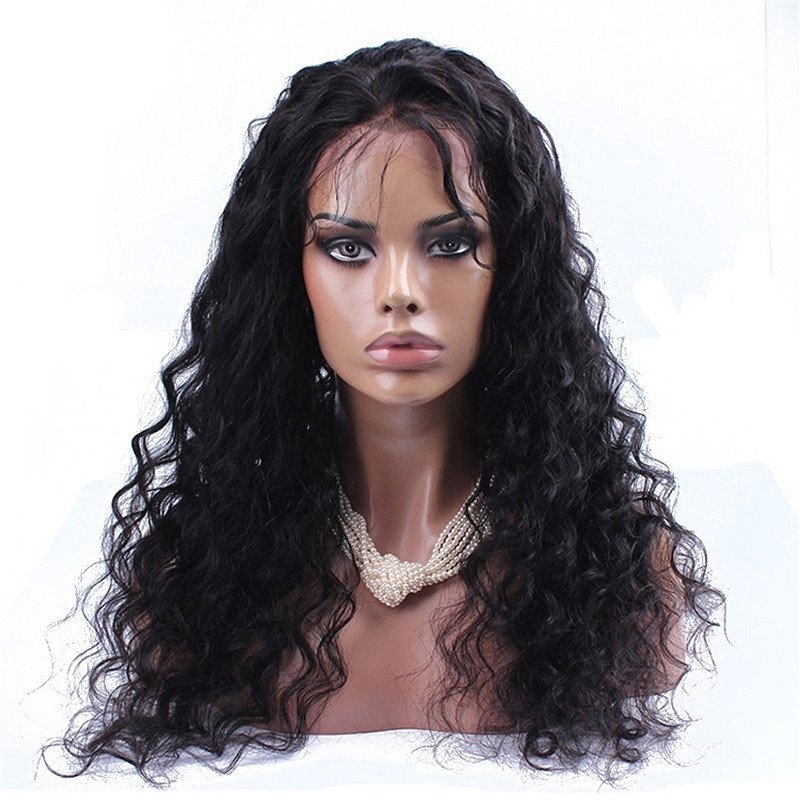 300% High Density Lace Front Human Hair Wig Loose Wave Brazilian Remy Human Hair Lace Wig Glueless Lace Front Wigs for Black Women NaturalColor