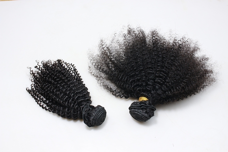 Afro Kinky Curly Human Hair Bundles Peruvian Hair Weave 4 Bundles Natural Color Remy Hair Extensions
