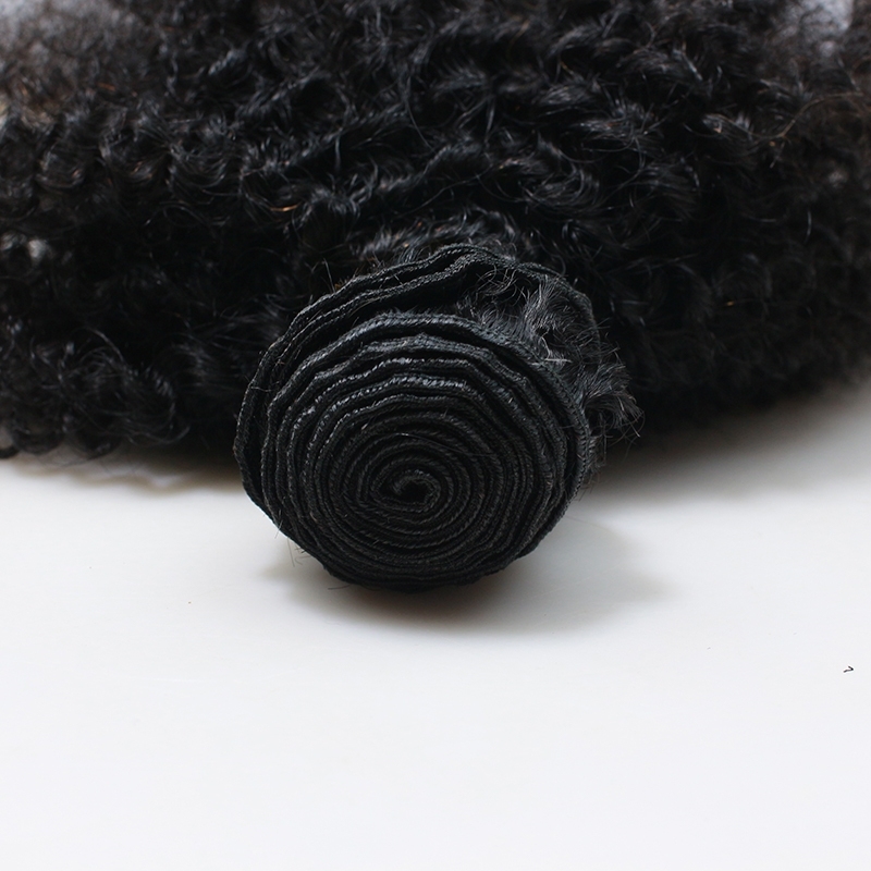 Afro Kinky Curly Human Hair Bundles Peruvian Hair Weave 4 Bundles Natural Color Remy Hair Extensions