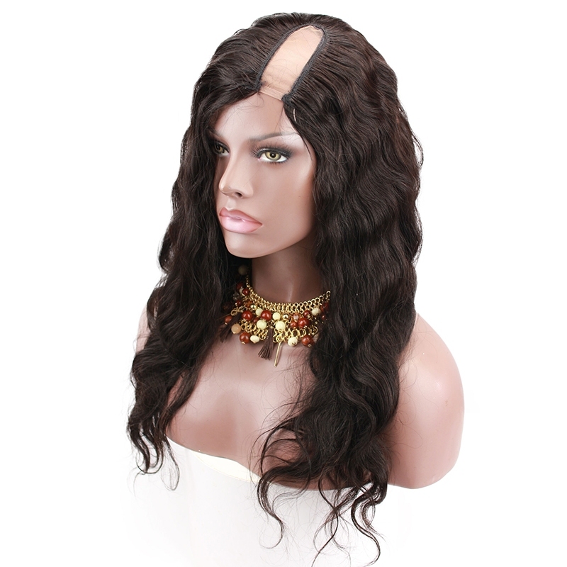 Human Hair Wigs For Black Women Body Wave Brazilian Remy Hair U part Lace Wig 130% Density