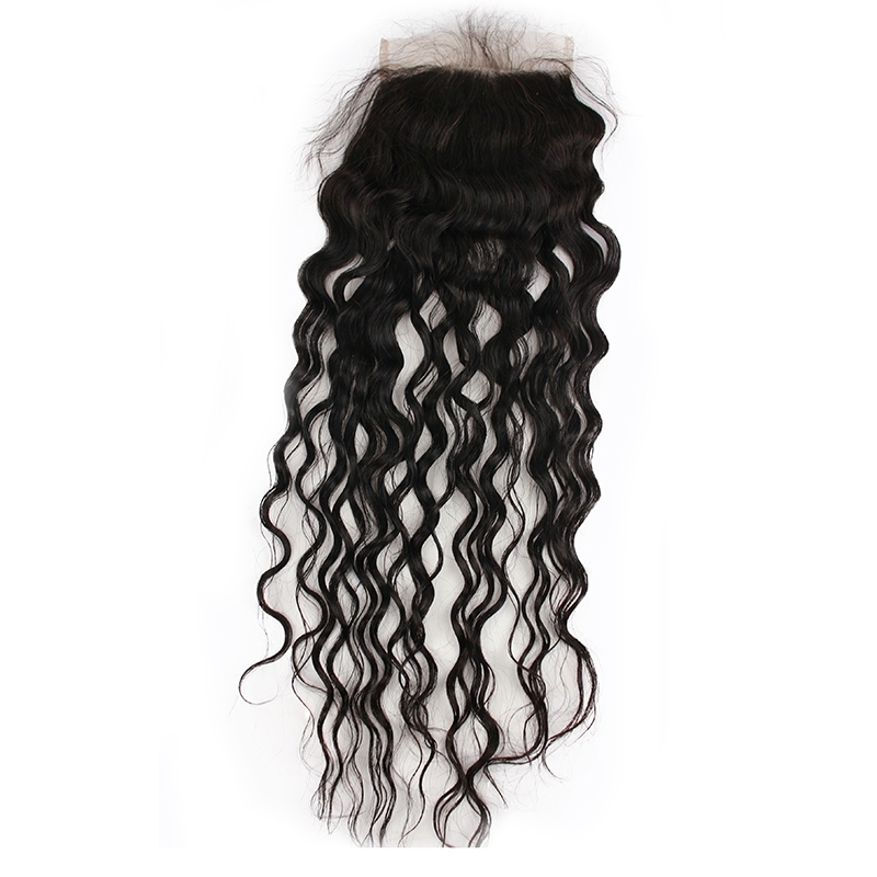 Transparent HD Swiss Thinner lace 5x5 Lace Closures Curly Unprocessed Brazilian Human Hair Pieces Bleached Knots with Baby Hair Free Part for Black Wo