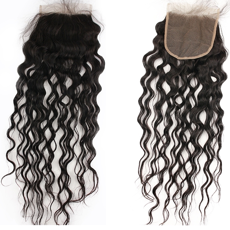 Transparent HD Swiss Thinner lace 5x5 Lace Closures Curly Unprocessed Brazilian Human Hair Pieces Bleached Knots with Baby Hair Free Part for Black Wo